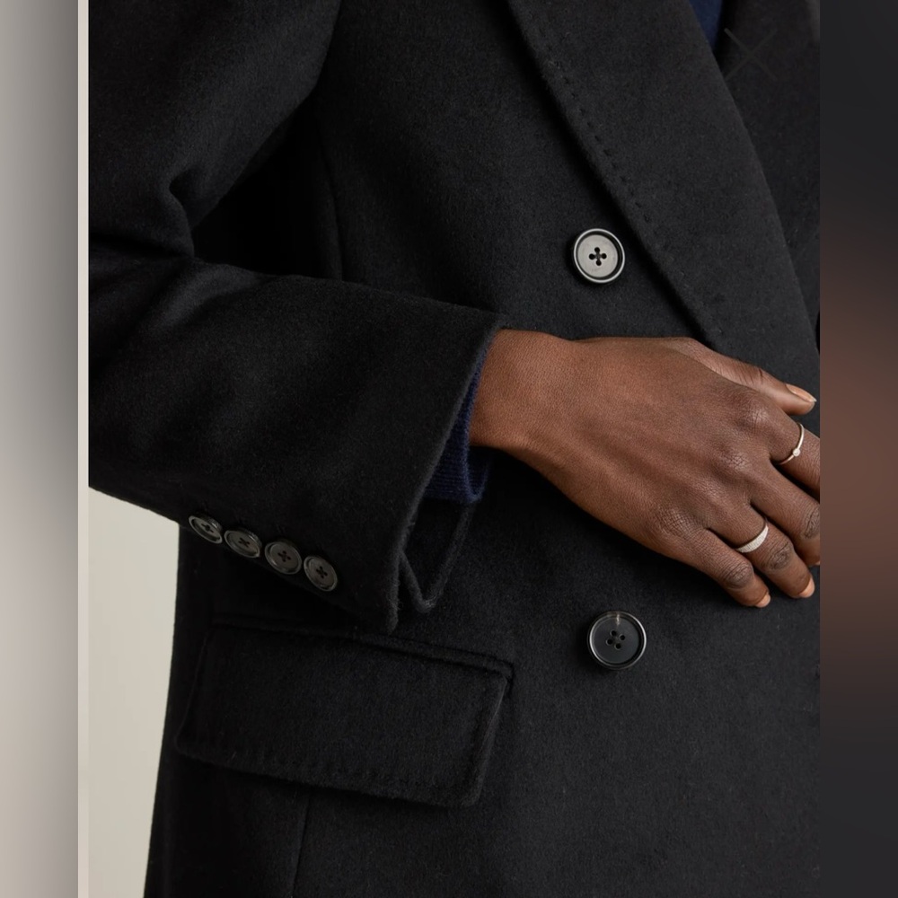 ❌ SOLD ❌ NWT • Quince Italian Wool Double-Breasted Coat - Black / Small - Picture 5 of 16